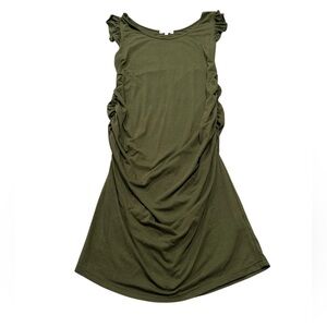3/$15 BHOME Olive green ruched maternity dress
